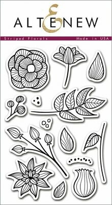 Altenew STRIPED FLORAL Clear Stamp Set