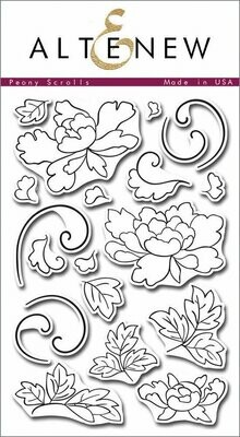 Altenew PEONY SCROLLS Clear Stamp Set