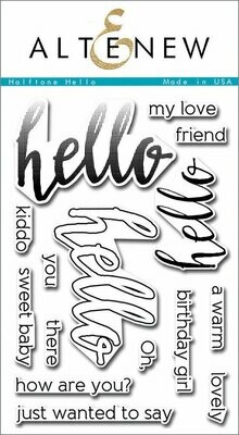 Altenew HALFTONE HELLO Clear Stamp Set