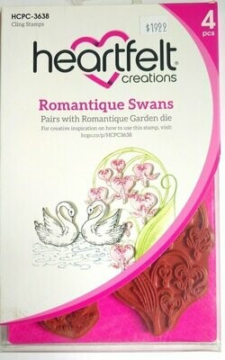 Heartfelt Creations ROMANTIQUE SWANS Cling Stamp Set