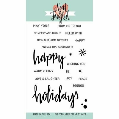 Neat & Tangled HAPPY HOLIDAYS Clear Stamp Set