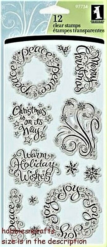 Inkadinkado WARM HOLIDAY WISHES Clear Stamp Set