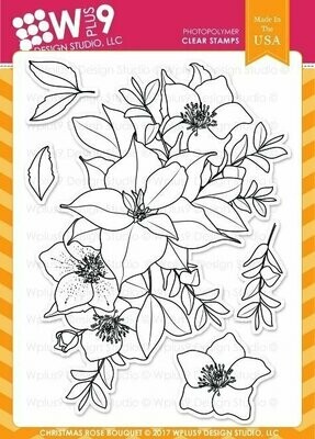 Wplus9 CHRISTMAS ROSE BOUQUET Clear Stamp Set