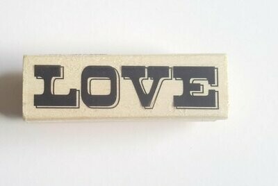 LOVE Word Wood Mounted Rubber Stamp