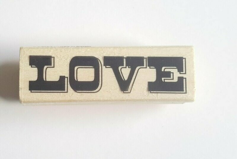LOVE Word Wood Mounted Rubber Stamp