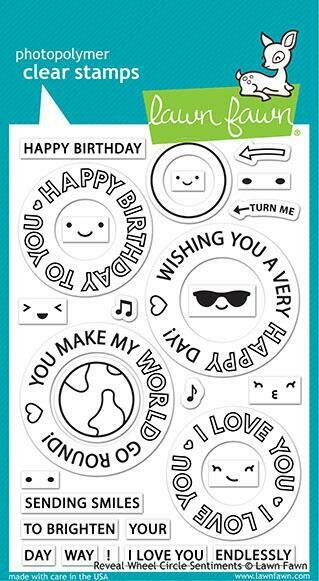 Lawn Fawn REVEAL WHEEL CIRCLE SENTIMENTS Stamp Set