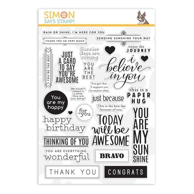 Simon Says Stamp GREETINGS MIX 1 Clear Stamp Set