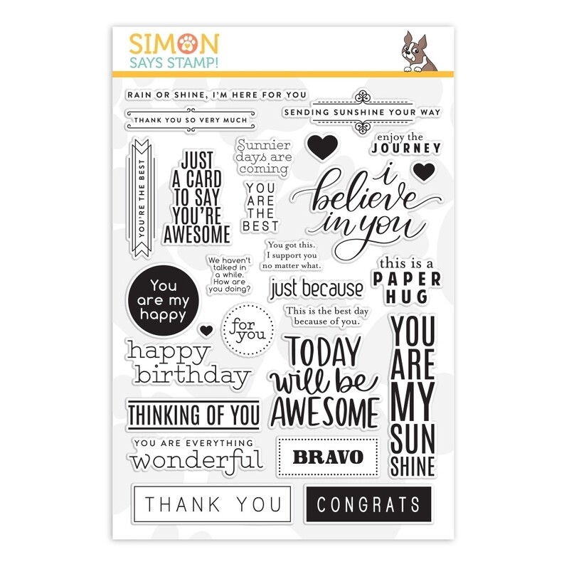 Simon Says Stamp GREETINGS MIX 1 Clear Stamp Set