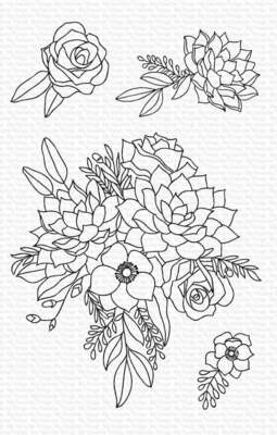 My Favorite Things FANTASY FLORALS Clear Stamp Set