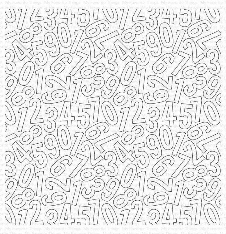 My Favorite Things NUMBER JUMBLE BACKGROUND Cling Stamp