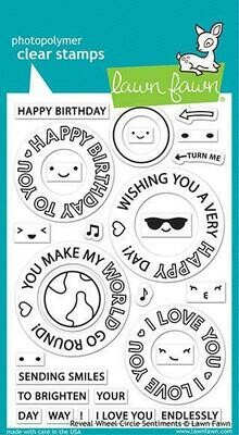 Lawn Fawn REVEAL WHEEL CIRCLE SENTIMENTS Stamp Set