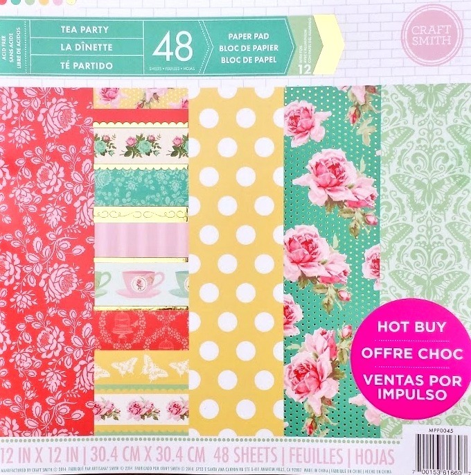 Craft Smith TEA PARTY Specialty Pattern Paper Pad 12x12