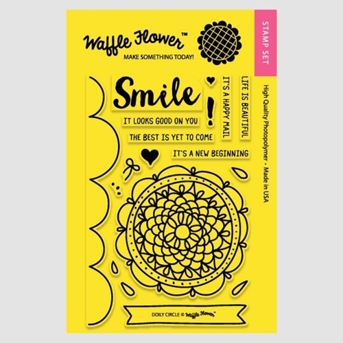 Waffle Flower DOILY CIRCLE Clear Stamp Set