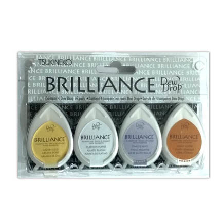 Tsukineko Brilliance PLANETARIUM Metallics 4 Dew Drop Ink Pads