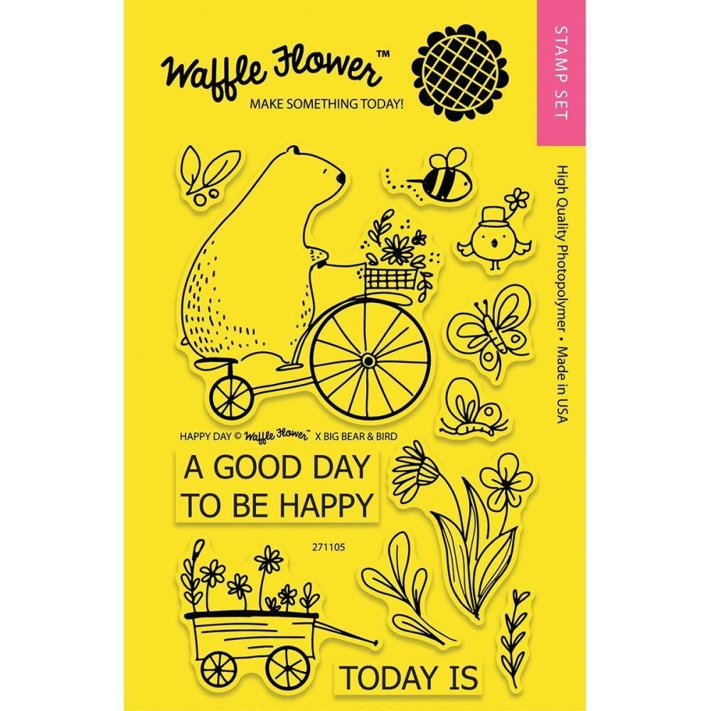 Waffle Flower HAPPY DAY Clear Stamp Set