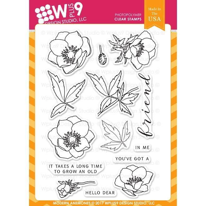WPlus9 MODERN ANEMONES Clear Stamp Set