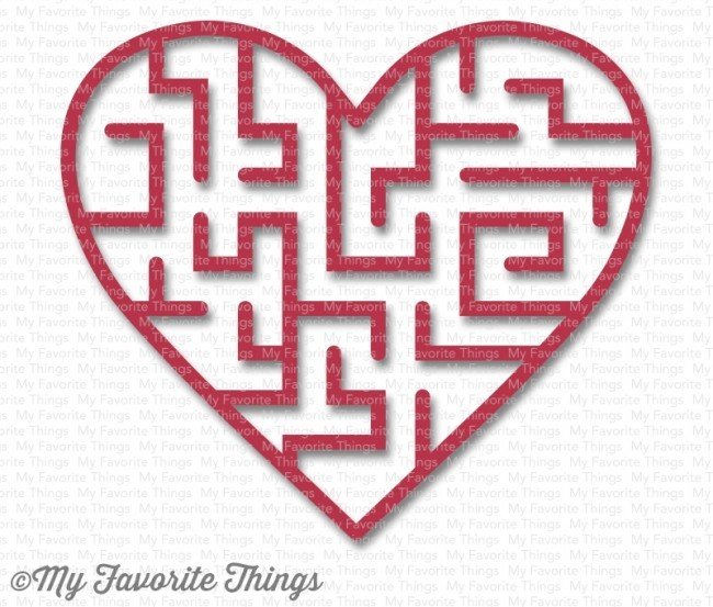 My Favorite Things HEART -WILD CHERRY Maze Shapes Embellishments