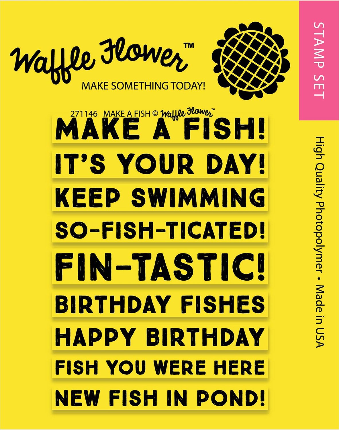 Waffle Flower MAKE A FISH Clear Stamp Set