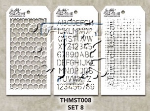 Tim Holtz MINI STENCIL SET 8