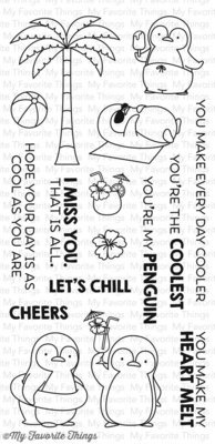 My Favorite Things PENGUINS IN PARADISE Clear Stamp Set