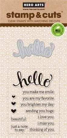 Hero Arts Stamp &amp; Cuts HELLO Stamp &amp; Die Set