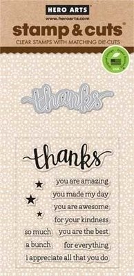 Hero Arts Stamp &amp; Cuts THANKS Stamp &amp; Die Set