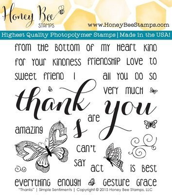 Honey Bee THANKS Clear Stamp Set