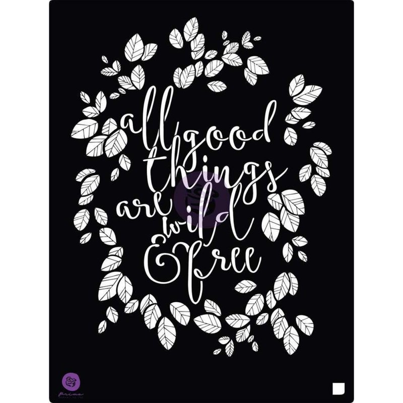 Prima Marketing WILD AND FREE  8x10 Stencil