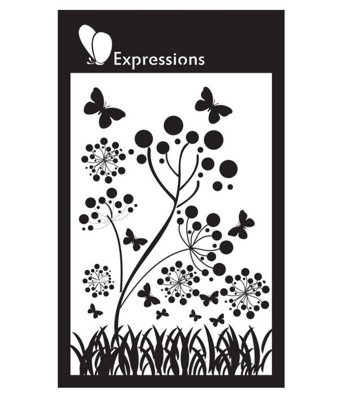 Expressions GARDEN FLORAL SPRAY Stencil