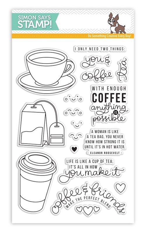 Simon Says Stamps COFFEE AND TEA Clear Stamp Set