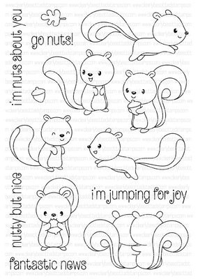 Clearly Besotted NUTTY BUT NICE Clear Stamp Set
