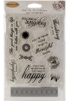 Ultimate Crafts HAPPY LIVES Clear Stamp Set