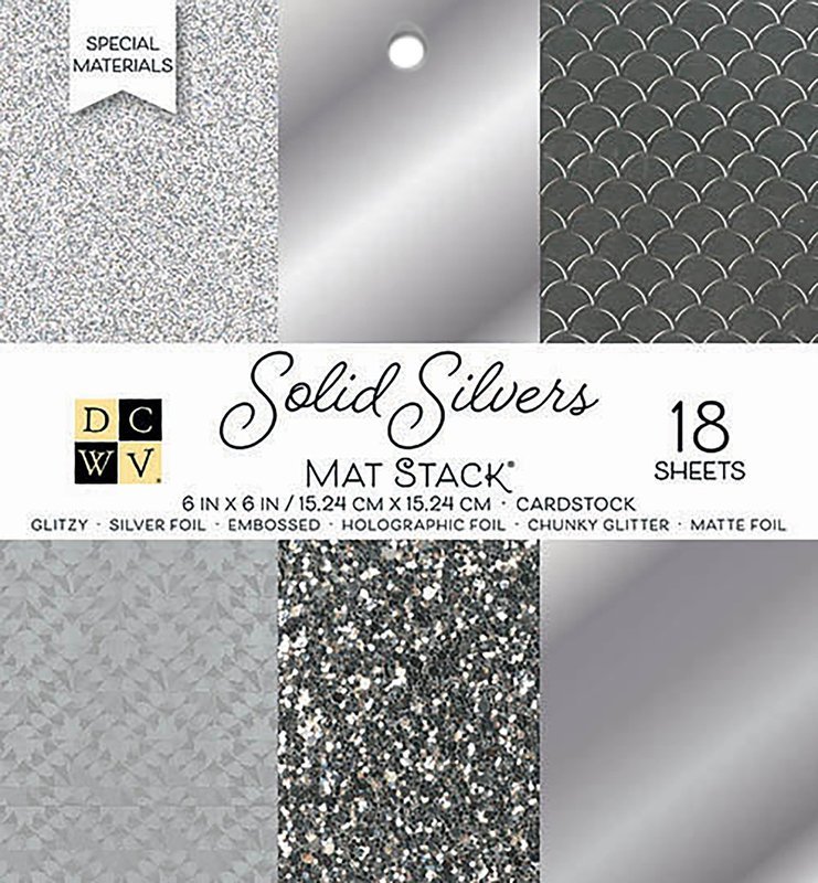 DCWV SOLID SILVERS Cardstock 6x6  Paper Stack