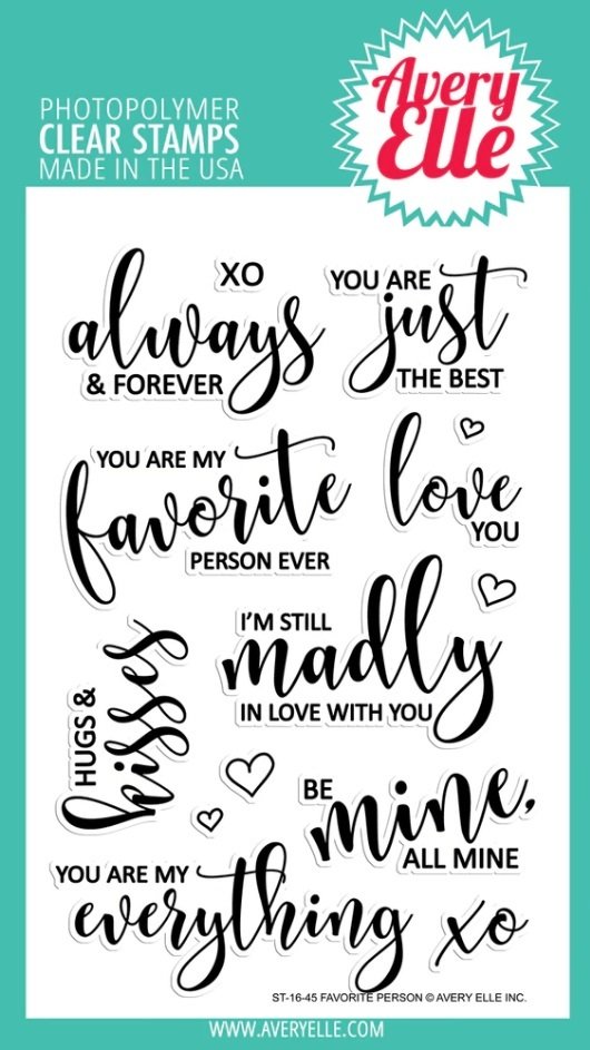 Avery Elle FAVORITE PERSON Clear Stamp Set