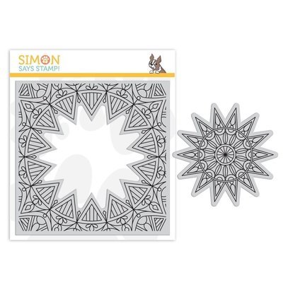 Simon Says Stamp CENTER CUT BURST Background Cling Stamp Set
