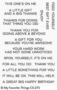 My Favorite Things GIFT CARD GREETINGS Clear Stamp Set