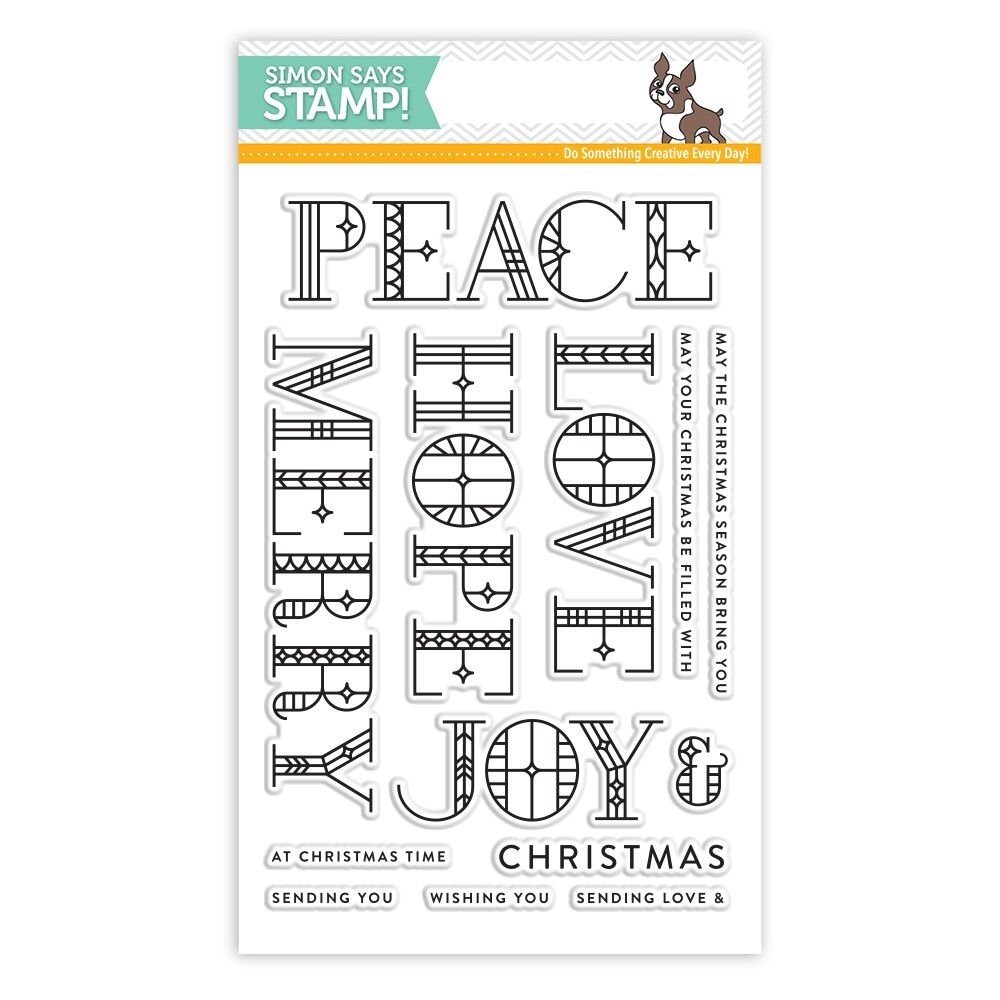 Simon Says Stamp STAINED GLASS GREETINGS Clear Stamp Set
