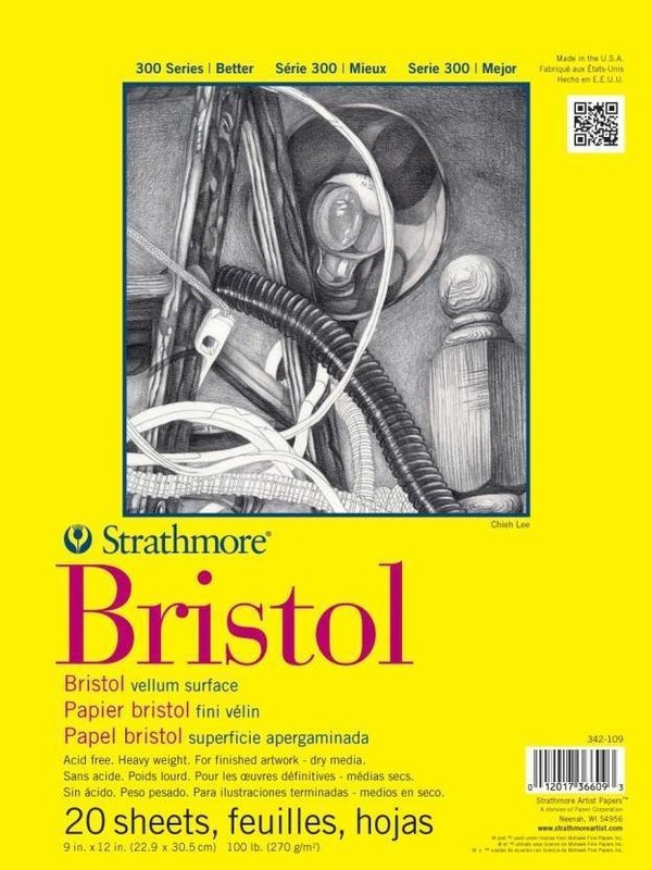 Strathmore BRISTOL VELLUM 9x12 Paper Pad
