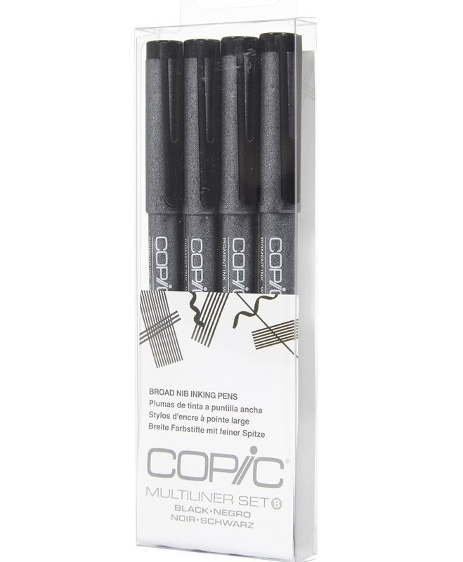 Copic Multiliner Set- B BROAD NIB BLACK Pens