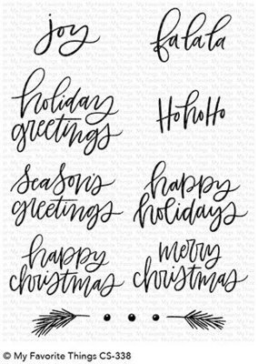 My Favorite Things HAND-LETTERED HOLIDAY GREETINGS Clear Stamp Set