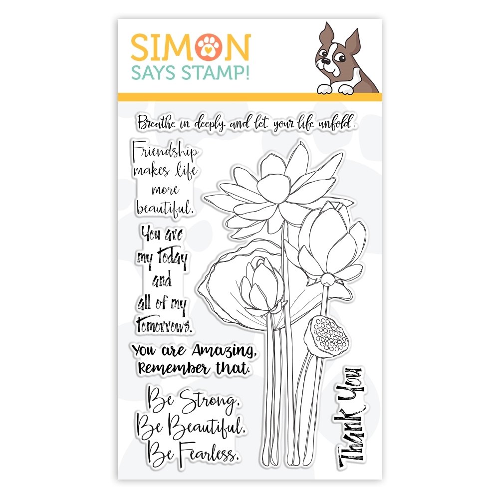 Simon Says Stamp SKETCH LOTUS FLOWERS Clear Stamp Set