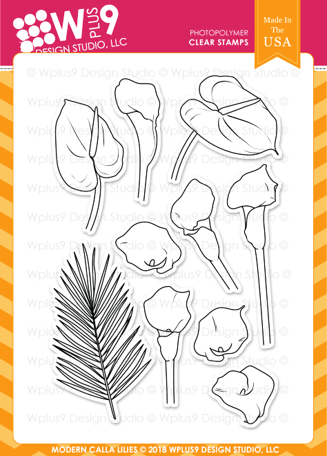 WPlus9 MODERN CALLA LILIES Clear Stamp Set