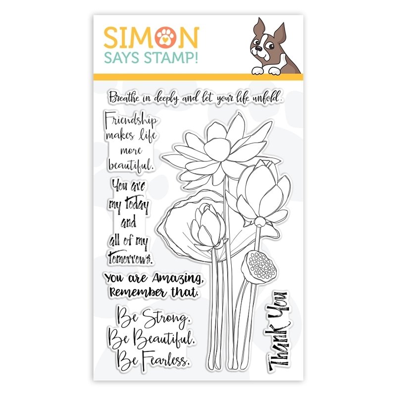 Simon Says Stamp SKETCH LOTUS FLOWERS Clear Stamp Set