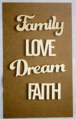 FAMILY LOVE Laser Cut Wood Veneer Words