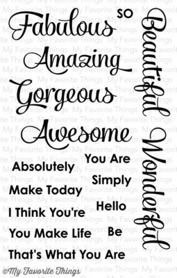 My Favorite Things SIMPLY FABULOUS SAYINGS Clear Stamp Set
