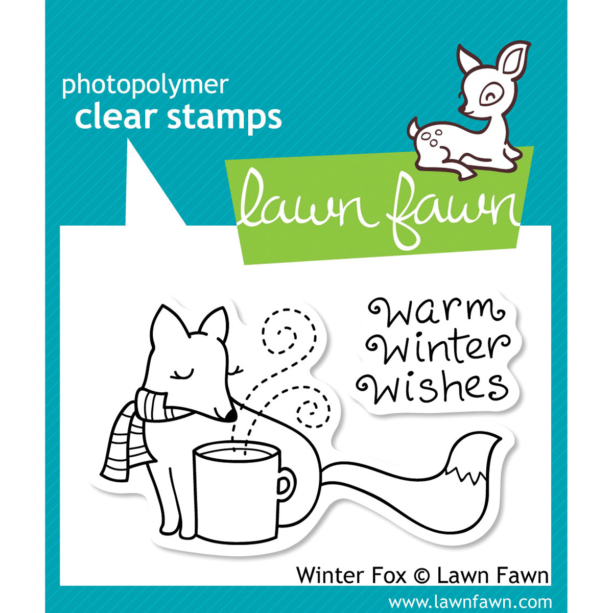 Lawn Fawn WARM WINTER FOX Clear Stamp Set
