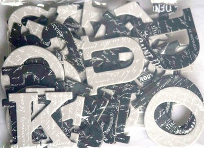 Printed Letters BLACK & GREY Chipboard Letters