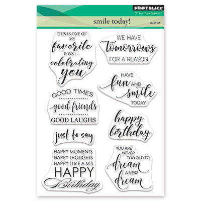 Penny Black SMILE TODAY Clear Stamp Set