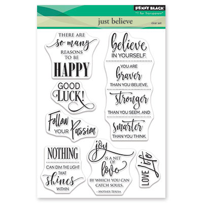 Penny Black JUST BELIEVE Clear Stamp Set