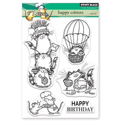 Penny Black HAPPY CRITTERS Clear Stamp Set